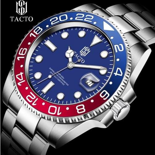2021 TACTO Top Brand Fashion Diver Watch For Men Date Sports Watches Japan Quartz Wristwatch Relogio Masculino Waterproof 40MM