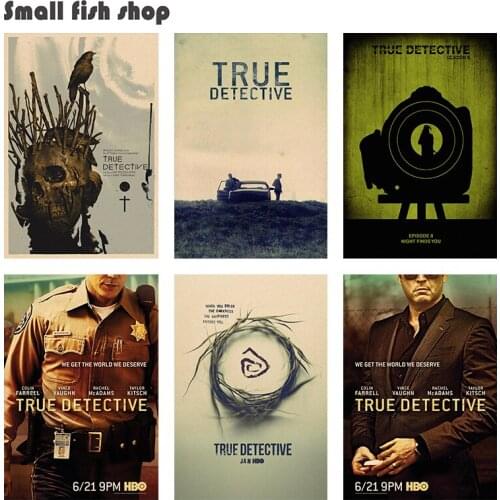 True Detective Home Furnishing decoration Kraft Movie Poster Drawing core Wall stickers
