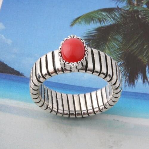 NeeFuWoFu Spring chain ring Copper Natural stone rings Bohemia de Madera Pulseira Estrela de Cinco Elastic Perles