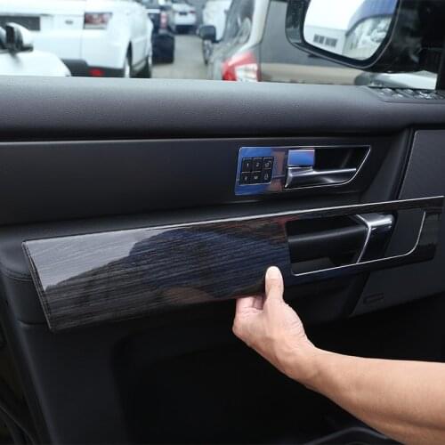 New!!4 pcs For Land Rover Discovery 4 RL4 2010-2016 ABS Black wood grain Door Inner Door Handle Panel Cover Trim Car Accessories
