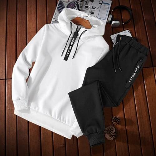 Spring new mens sweater set pullover youth two-piece casual sportswear men clothing tracksuit