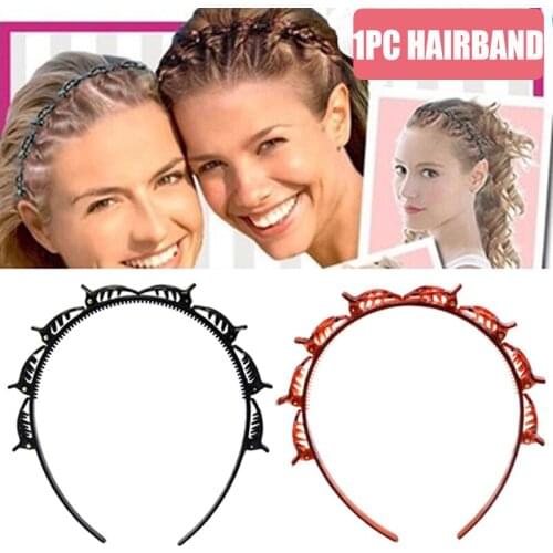 New Double Bangs Hairstyle Hairpin Headband Double Layer Bangs Clip Headband Hairbands Hairdressing Hairpin Hair Accessories
