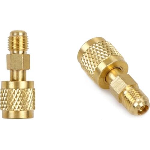 New R410 Brass Adapter 1/4" Male to 5/16" Female Charging Hose to Pump High Quality
