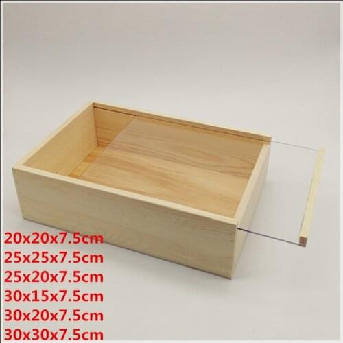 New Transparent pull-out drawer storage box Jewelry storage box Hand-made gift wooden box custom