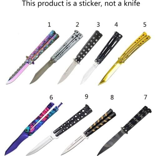 Personality Creative Car Sticker for Fantasy Butterflies Knives Sunscreen Waterproof PVC Stickers for Cars