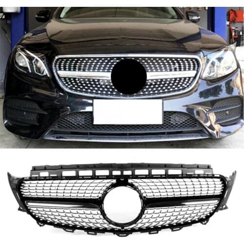 Diamond Style Front Grille Grill Gloss Black Fit for Mercedes Benz W213 2016 2017 2018 2019 Front Bumper Grille Car-styling
