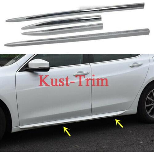 FIT For 2016- 2018 Acura TLX ABS Side Skirt Body Guard Molding Trim Cover 4PCS