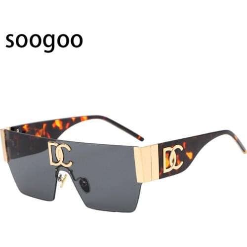 2021 Fashion Frameless Square Sunglasses Men Vintage One Piece Luxury Brand Sun Glasses Womens Large Frame Eyeglasses UV 400