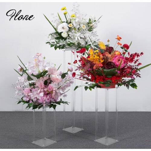 Wedding welcome decoration centerpiece road guide row fake flower party background wall iron arch floral
