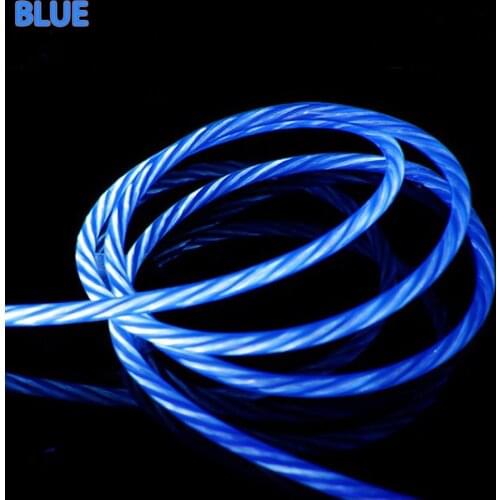 Luminous mobile micro USB / C intelligent charging data lighting cable led streamline luminous flat cable mobile phone general