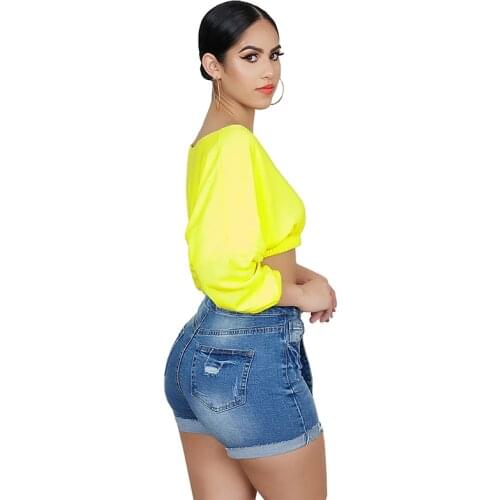 DIFIUPAI Women Jeans Short High Waist Butt-Lifting Skinny Jeans with Curls and Frayed Edges Stretch Denim Shorts Stretch Pants