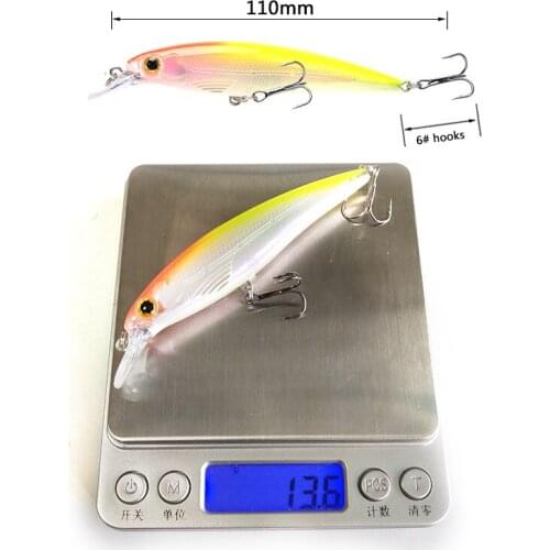 Minnow Fishing Lure Hard Bait 11CM/13.5g Freshwater Sea Fishing Artificial Bait 3D Eyes Double Circle Wobblers Spinnerbait Lure