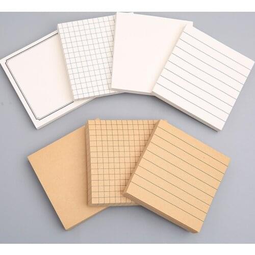 80 Sheets Lined Sticky Notes Self-Stick Lined Note Pad 7.3 x 7.3cm Blank & Grid & Lined Post Memos for Office School Supplies