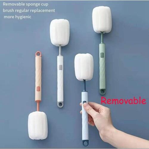 1Pcs Sponge Bottle Cup Brush Glass Cleaning Brush Magic Sponge Removable Kitchen Glass Cleaning Brush Magic Sponge
