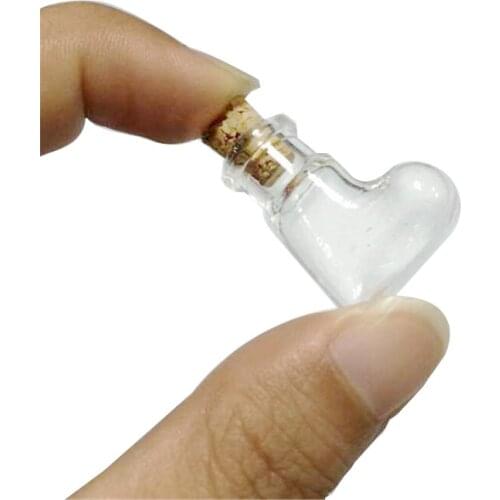 10 pcs 20x24x6 mm Small Glass Bottles With Corks DIY Mini Clear Transparent Jars Gifts Vials Lovely Little Pendants Bottles