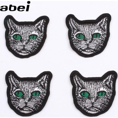 10pcs/lot Embroidered Cat Patch Cartoon Animal Appliques DIY Jeans Coats Fabric Stickers Handmade Pants Shrit Bags Badge Patches