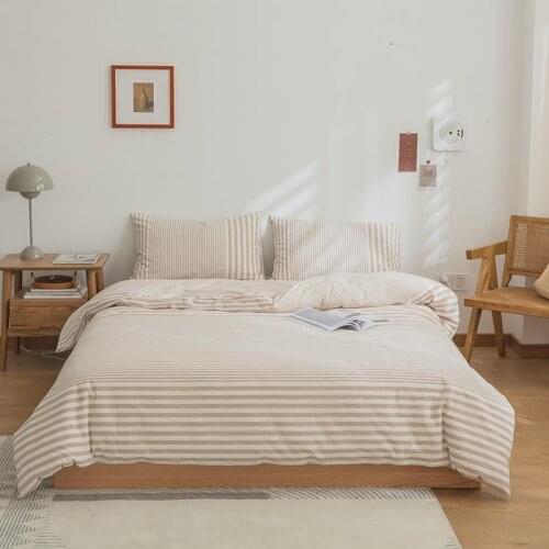 100%Nature Cotton 4/6/7Pc Ultra Soft Easy Care Bedding Set Duvet Cover Fitted Sheet/Flat sheet Pillow shams Queen/Full Twin size