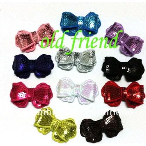 2" Sequin bows hair bow 11 color IN STOCK Free Shipping 120pcs/lot