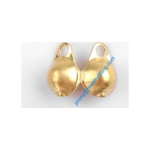 2013 jewelry findings Double Cup bead Tips Chain ends for 3.2mm beads chain shipping free