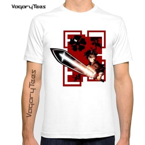 Vagarytees 2021 Summer Creative Tshirt cartoon Graphic Print Tee Homme Asta Clover Anime funny streetwear tee Tshirt