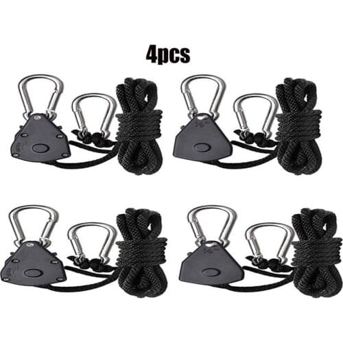 4pcs 1/8 Inch Heavy Duty Adjustable Grow Light Ratchet Rope Hanger Yoyo for Grow Light Fixtures Gardening