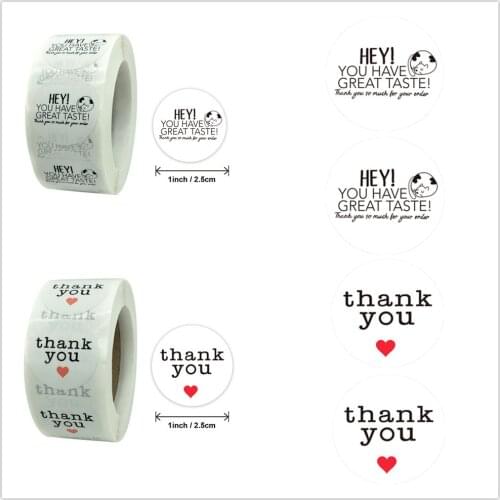 500pcs Thank You Round Stickers 2.5cm You Have Great Taste Sealing Label Gift Packaging Decoration Stationery Sticker