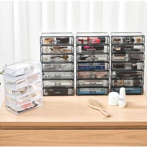 Acrylic Organizer Cosmetic Storage Box Drawer Make Up Organizer For Small Things Jewelry Containers For Desktop Dresser Bathroom