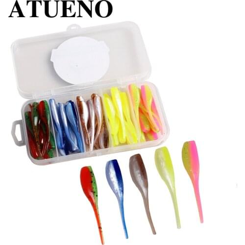 BOTE Soft Lures 50mm 1g Baits Fishing Lure 50Pcs/lot Leurre Shad 5 Color Silicone Bait Tail Wobblers