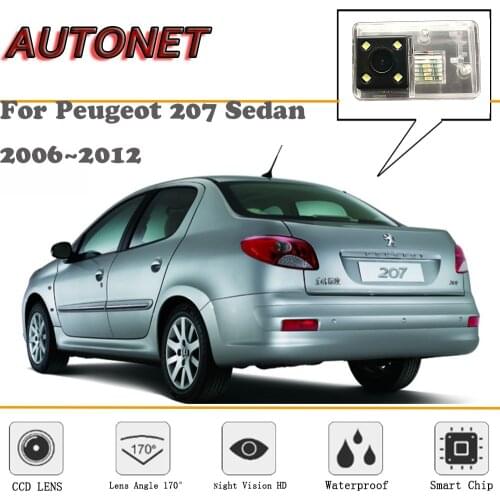 AUTONET Backup Rear View camera For Peugeot 207 Sedan 2006~2012/HD Night Vision/Parking Camera/license plate camera