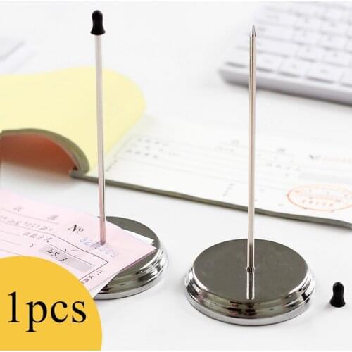 Receipt Bill Paper pin with Stand Storage Straight Rod Metal Note Holder Spike Counter Office Table Tool Desk Home Organization