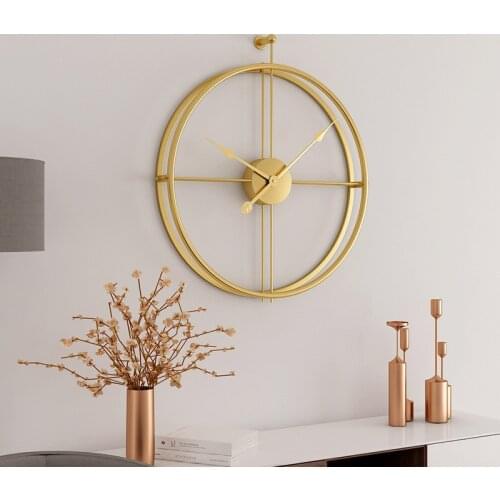Giant Luxury Wall Clock Metal Lron Minimalist Industrial Style Quiet Golden 3D Clocks Reloj Pared Home Decoration Modern Design