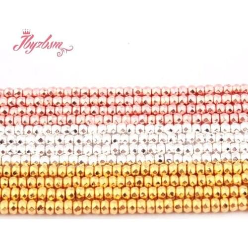2x3mm Faceted Rondelle Hematite Beads Natural Stone Beads For DIY Necklace Bracelet Earring Jewelry Making 15" Free Shipping