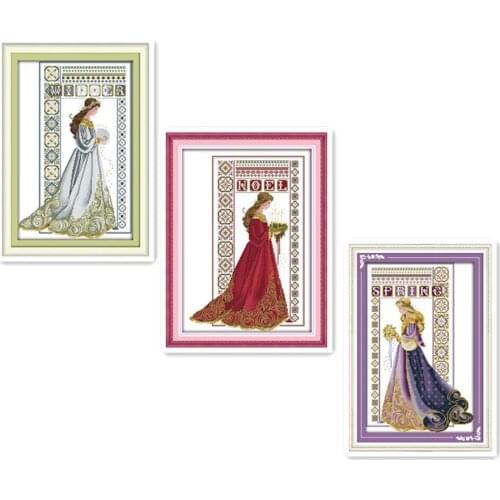 Joy Sunday Angel Chinese Cross Stitch Kits Ecological Cotton Clear Stamped Printed 14 11CT DIY Gift Wedding Decoration For Home