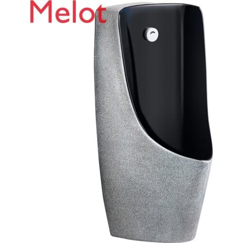 Black Shiny Buling Household Color Ceramic Urinal Integrated Induction Hanging Urinal Personality Urine Cup