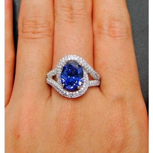 New Arrival Wedding Jewelry 100% 925 Silver Rings Oval 8x10mm Women Jewelry Rings CZ Wedding Rings Party Jewelry Size 7/8/9