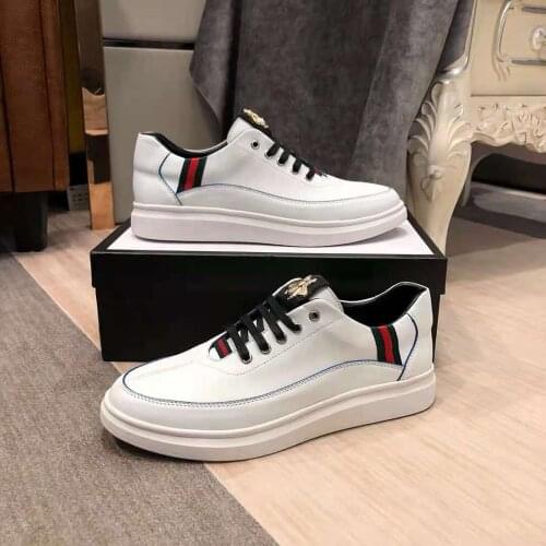 Korean Fashion Men Casual White Shoes High Quality Genuine Leather Sneakers For Male All-Match Anti-slip Outdoor Footwear