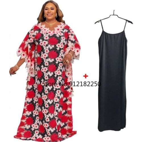 Fashion Lace Robe Longue Femme African Dresses for Women 2021 Caftan Abaya Dashiki Long Maxi Dress African Clothes Bubu for lady
