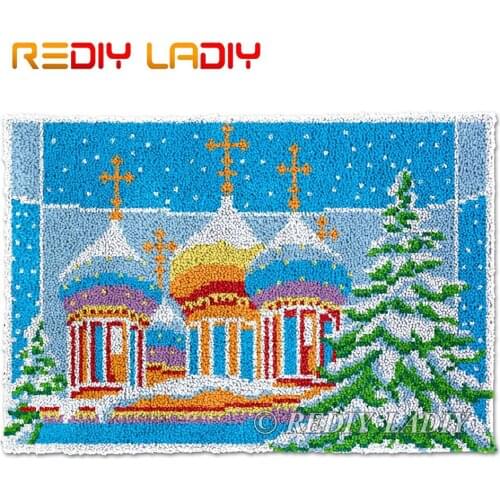 Latch Hook Rug Kremlin Palace Chunky Yarn Tapestry Kits Crochet Cushion Mat DIY Carpet Rug Needlework Hobby & Crafts 85*58cm