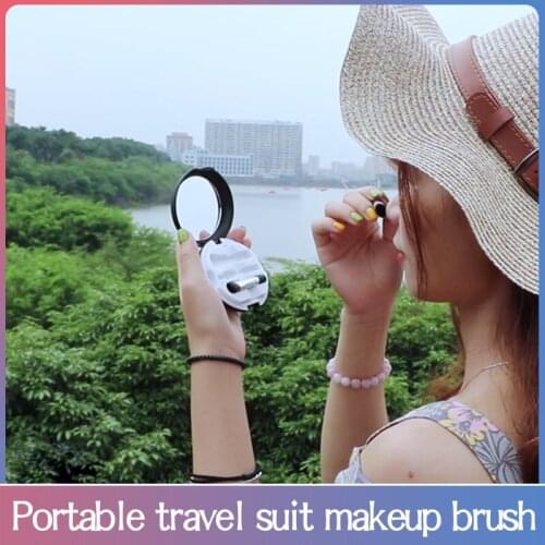 6Pcs Mini Makeup Brushes Set Travel Cosmetic Brush Kit Powder Blush Eye Shadow Eyeliner Lip Blending Make Up Brush +Storage Case