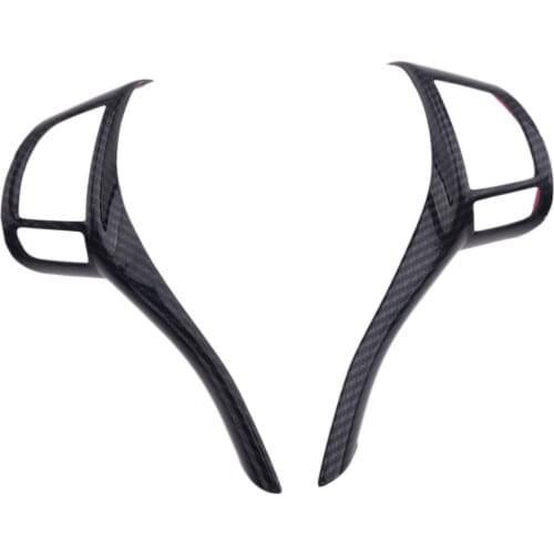 2pcs ABS Carbon Fiber Texture Inner Steering Wheel Strip Trim Cover Fit for Nissan Teana Altima 2013 2014 2015 2016 2017 2018