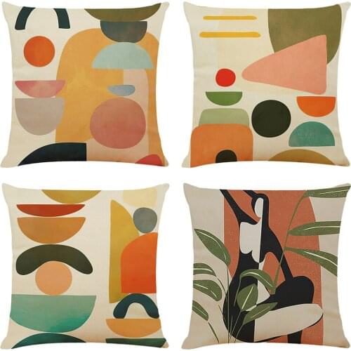 Cartoon Style Cushion Cover Hoga Decorative Pillow funda cojines 45x45 housse de coussin Nordic Throw Pillow Cover for Sofa Car