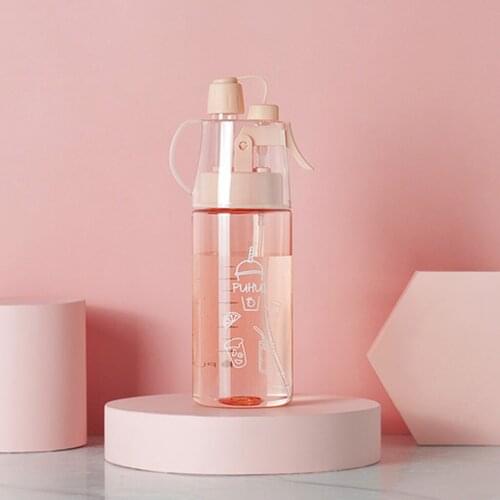 400ml Mist Spray Water Cup with Straw Portable Sports Gym Bottle Cooling Cups