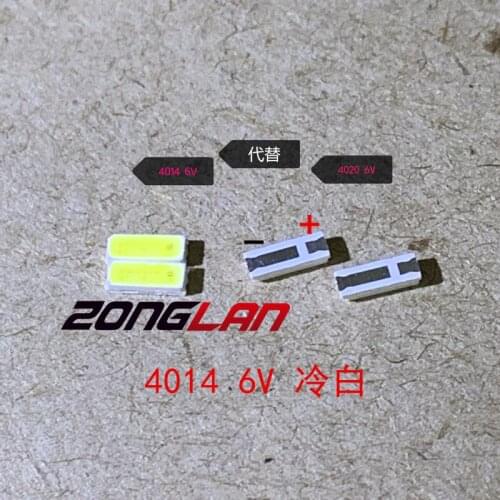 PCT 200PCS/Lot 4014 4020 CHIP-2 SMD LED Beads Cold white 1W 6V 150mA For TV/LCD Backlight