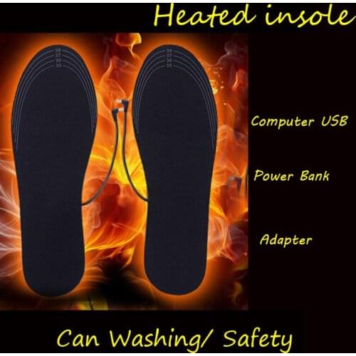 Thick Thermal Winter Shoes Pad Breathable Warm Heated USB Rechargeable USB Charging Electric Heated Insoles
