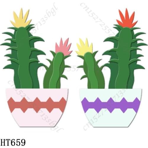 Potted cactus Cutting dies - New Die Cutting And Wooden Mold,HT659 Suitable For Common Die Cutting Machines On The Market
