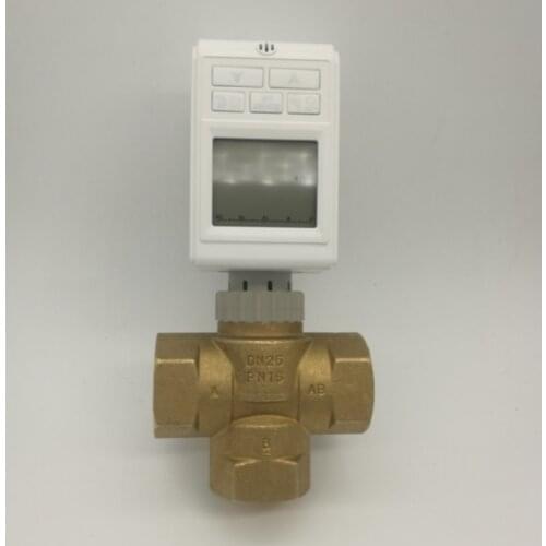 LCD Radiator actuator valves Temperature controlled electric actuator week programming thermostatic Radiator Valve 3 Way DN25