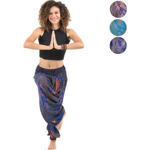 Yoga Pants for Women High Waist Loose Wide Leg Harem Bohemia Crotch Pants Female Trouser Jumpsuits Casual Leisure Yoga pants