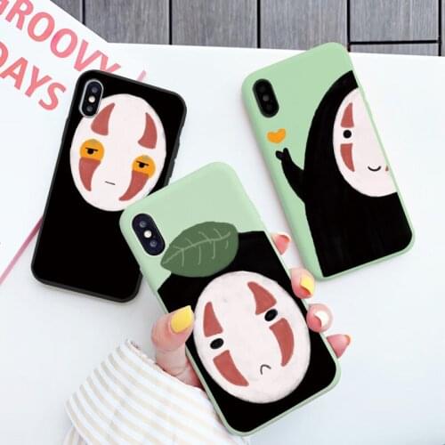 Japan Cartoon Spirited Away No Face Man Silicone Phone Case For iphone 11 12 Pro Max X XS MAX XR 6s 7 8 Plus SE 2020 Back Cover
