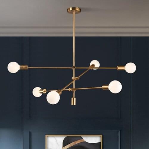 Modern Led Chandelier For Living Dining Room Kitchen Bedroom Nordic Gold Hanging Lamp White Glass Ball Pendant Light E27 Bulb