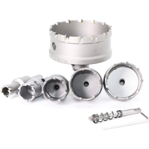 TCT Hole Saw Drill Bits Alloy Carbide Cobalt Steel Cutter Stainless Steel Plate Iron Metal Cutting Kit 12-200mm Drilling Carbide
